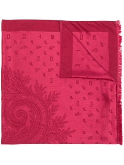 Shop Etro Paisley Jacquard Scarf In Pink