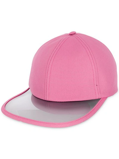 Shop Prada Pvc Visor Baseball Cap In Pink
