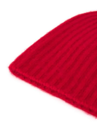 Shop Warm-me Ribbed Beanie - Red