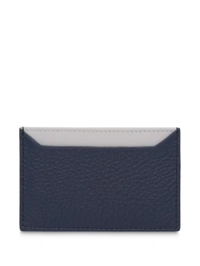 Shop Prada Leather Cardholder In Blue