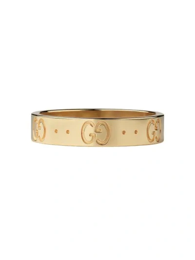 Shop Gucci Schmaler 'icon' Ring In 8000