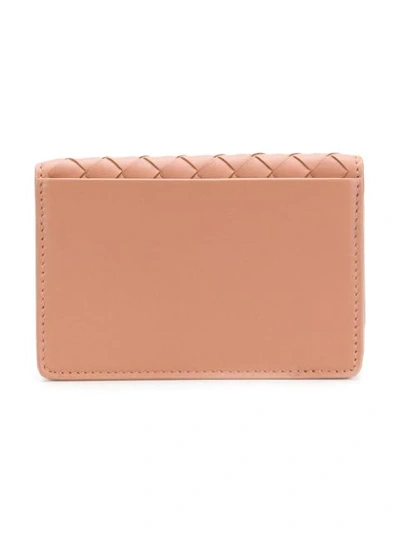 Shop Bottega Veneta Intrecciato Leather Business Card Holder - Neutrals