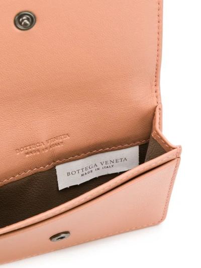 Shop Bottega Veneta Intrecciato Leather Business Card Holder - Neutrals