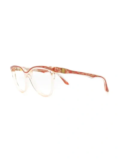 Pre-owned Saint Laurent 1990s Round Frame Glasses In Red