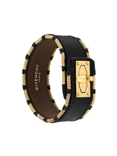 Shop Givenchy Shark Lock Bracelet In Black