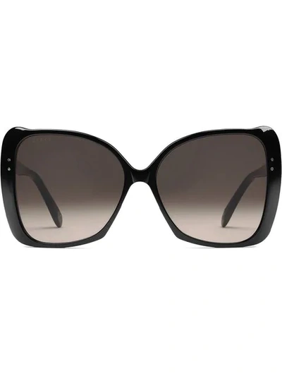 Shop Gucci Oversize Square-frame Sunglasses In Black