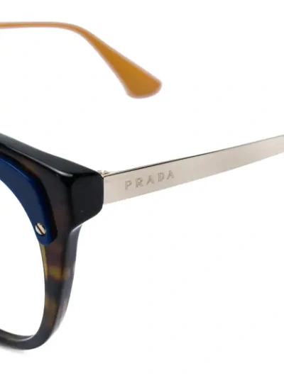 Shop Prada Square Glasses In Brown