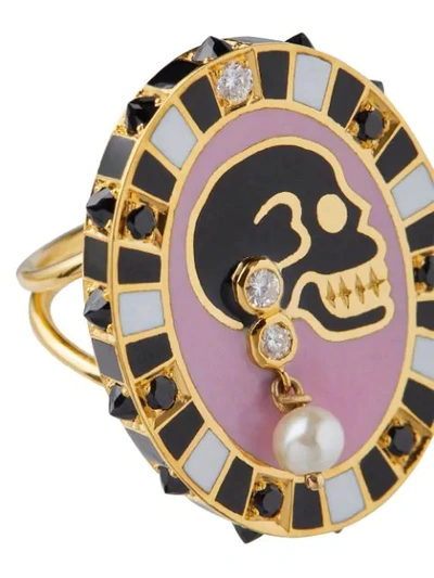 Shop Holly Dyment 18k Yellow Gold Monday Diamond Pearl Ring In Metallic