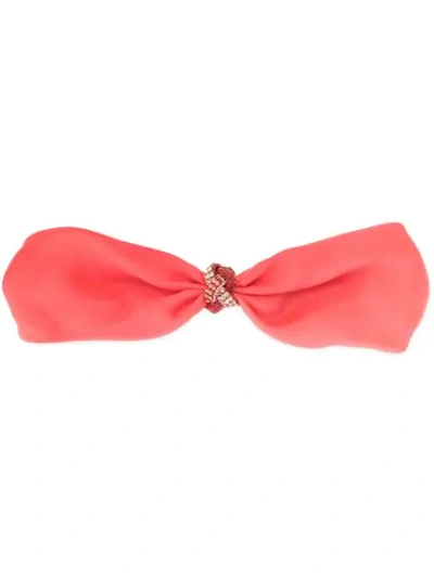 Shop Ingie Paris Beaded Bow In Coral