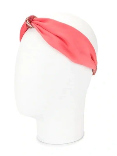 Shop Ingie Paris Beaded Bow In Coral