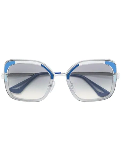 Shop Prada Cinéma Oversized Sunglasses In Blue