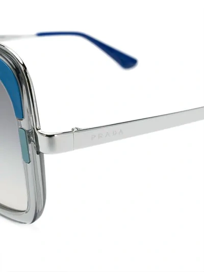 Shop Prada Cinéma Oversized Sunglasses In Blue
