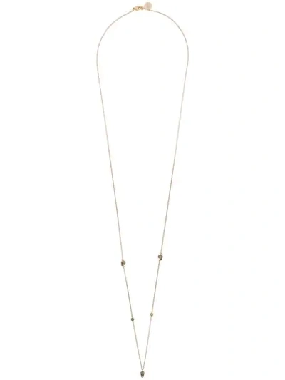 Shop Alexander Mcqueen Skull Pendant Necklace In Gold