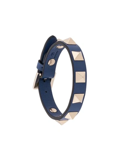 Shop Valentino Garavani Rockstud Bracelet In Blue