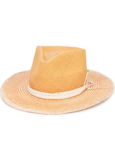 Shop Nick Fouquet Woven Trilby Hat - Brown