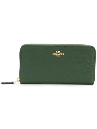 Shop Tory Burch Accordion Zip Wallet In Green