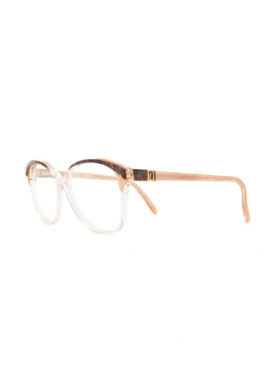 Pre-owned Saint Laurent 1990s Round Frame Glasses In Neutrals