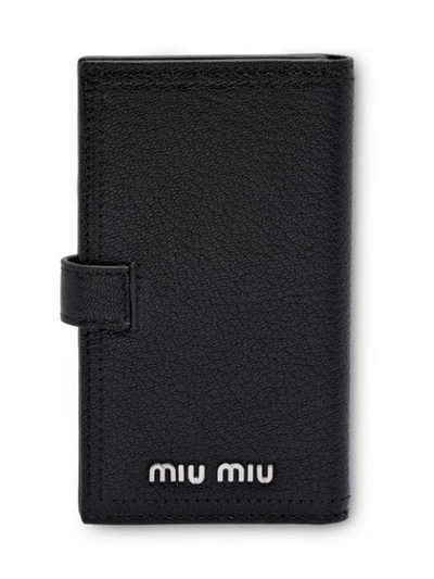 Shop Miu Miu Madras Wallet In Black