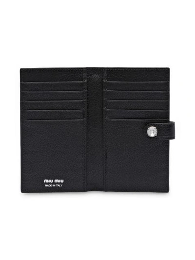 Shop Miu Miu Madras Wallet In Black