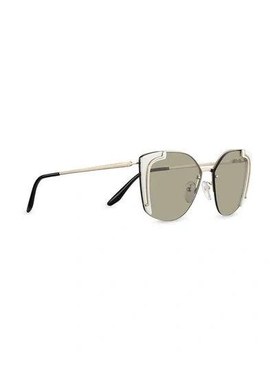 Shop Prada Ornate Sunglasses In Grey