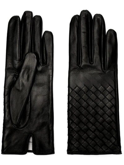 Shop Bottega Veneta Nappa Leather Gloves In Black