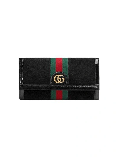 Shop Gucci Ophidia Continental Wallet In Black