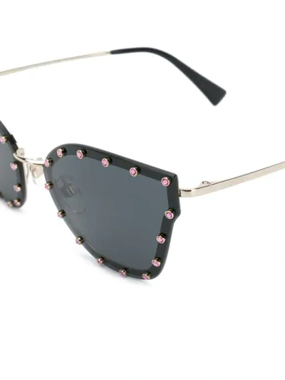 Shop Valentino Cat Eye Sunglasses In Black