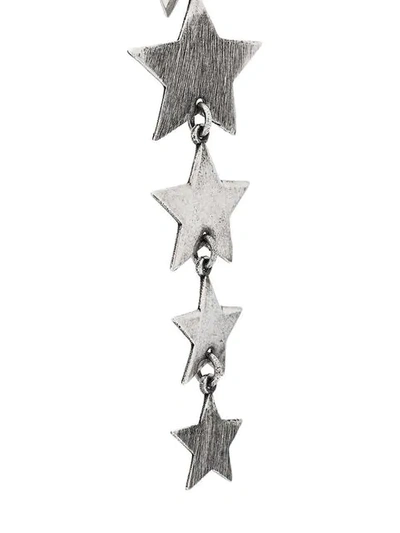 Shop Saint Laurent Multiple Star Drop Earrings In Silver
