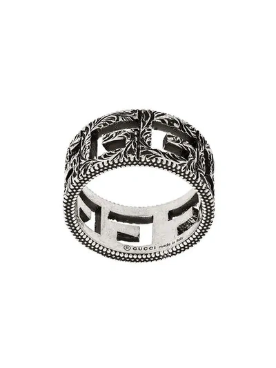 Shop Gucci Square G Ring In Silver
