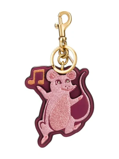 Shop Coach Musical Mouse Keychain In Pink