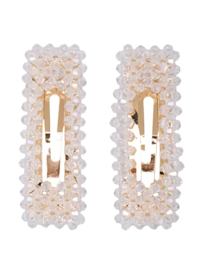 Shop Adeesse Crystal Hair Clips Set - Weiss In White