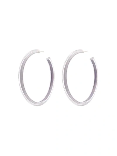 Shop Alison Lou Large Jelly Hoop Earrings In Grey