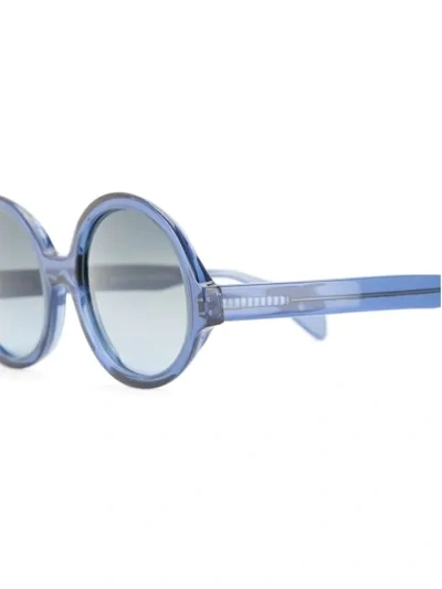 Shop Oscar De La Renta Regina Round Frame Sunglasses In Blue