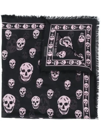 Shop Alexander Mcqueen Skull Pattern Scarf In Black