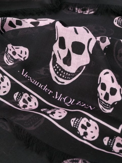 Shop Alexander Mcqueen Skull Pattern Scarf In Black