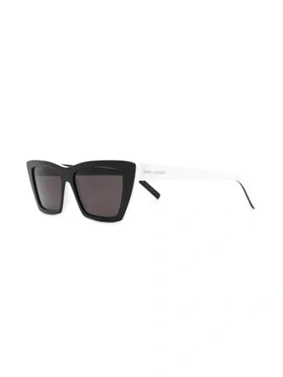 Shop Saint Laurent Sl276 Mica Sunglasses In 006 Black/white