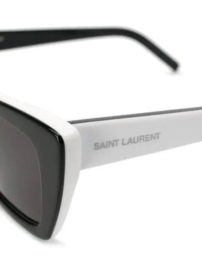 Shop Saint Laurent Sl276 Mica Sunglasses In 006 Black/white