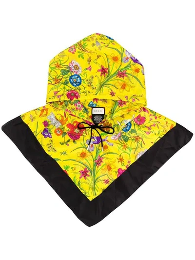 Shop Gucci Floral Hood In Yellow