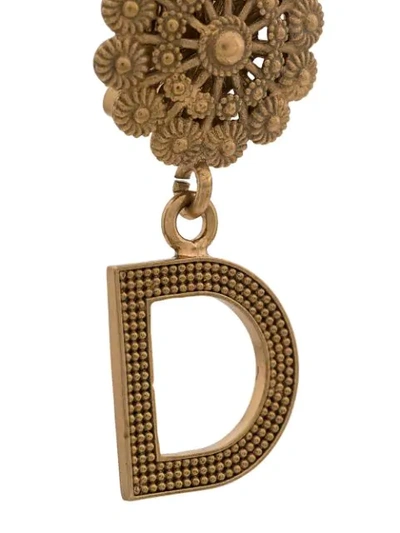 Shop Dolce & Gabbana Embellished Logo Earrings In Gold