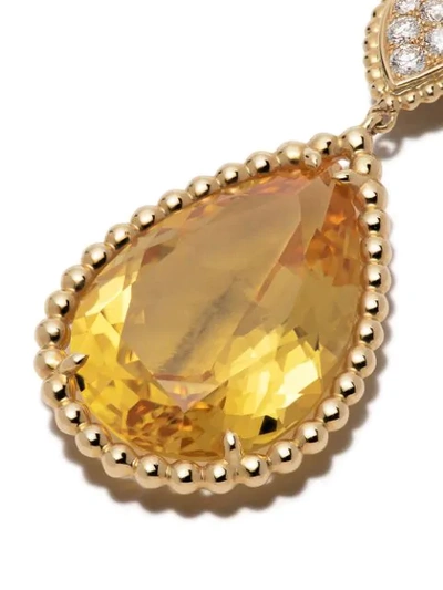 Shop Boucheron 18kt Yellow Gold Serpent Bohème Citrine And Diamond S Motif Pendant Earrings In Yg