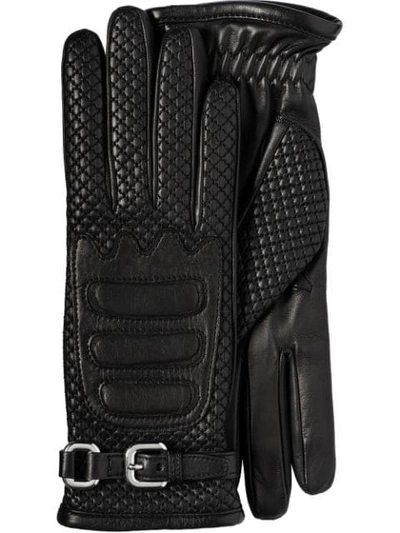 Shop Prada Nappa Leather And Fabric Gloves In Black