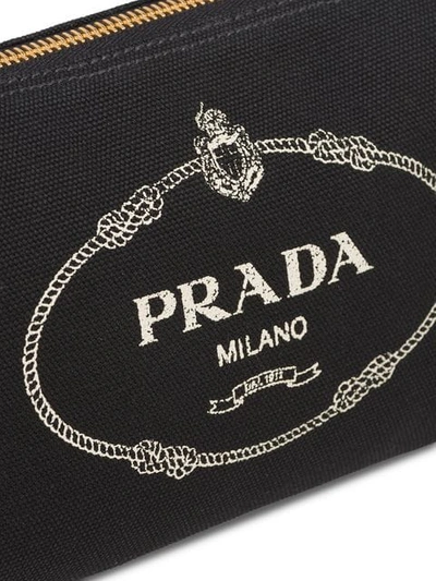 Shop Prada Fabric Cosmetic Pouch In Black