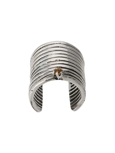 Shop Angostura Ridged Ring In Silver