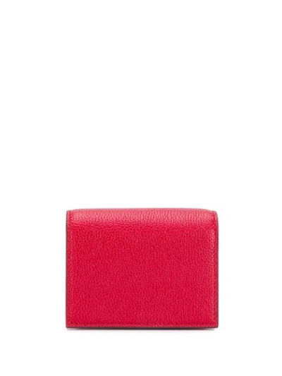 Shop Gucci Horsebit Gg Logo Plaque Wallet In Red