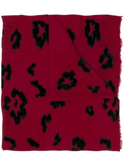 Shop Lily And Lionel Roar Velvet Scarf - Red
