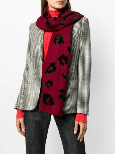 Shop Lily And Lionel Roar Velvet Scarf - Red