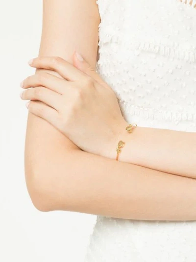 Shop Myrto Anastasopoulou Stone Embellished Cuff Bracelet In Gold