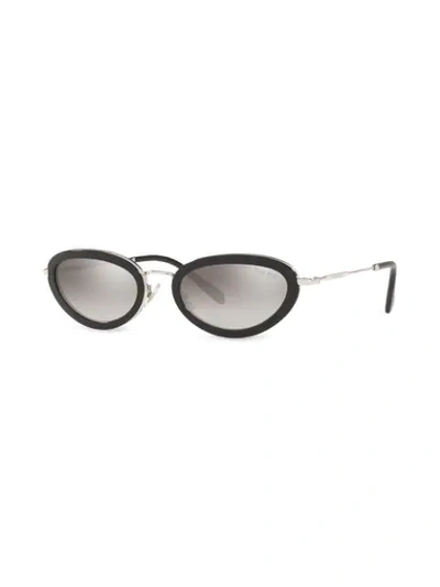 Shop Miu Miu Cat Eye Frame Sunglasses In Black