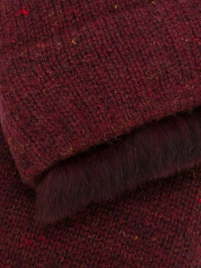 Shop N•peal N.peal Fur Lined Fingerless Gloves - Red