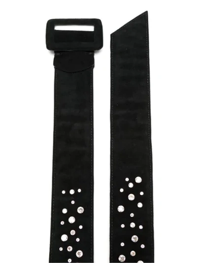 Shop Andrea Bogosian Leather Appliqué Belt In Black